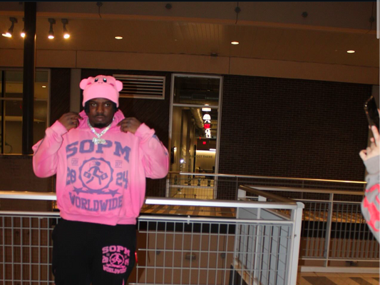 "SOPMWEAR" PINK HOODIE 1of1